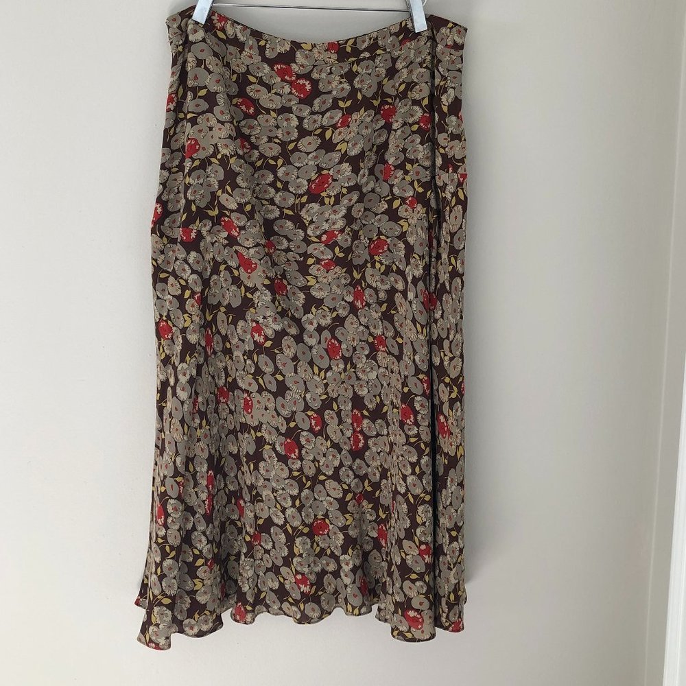 Sundance Brown Floral Print Skirt